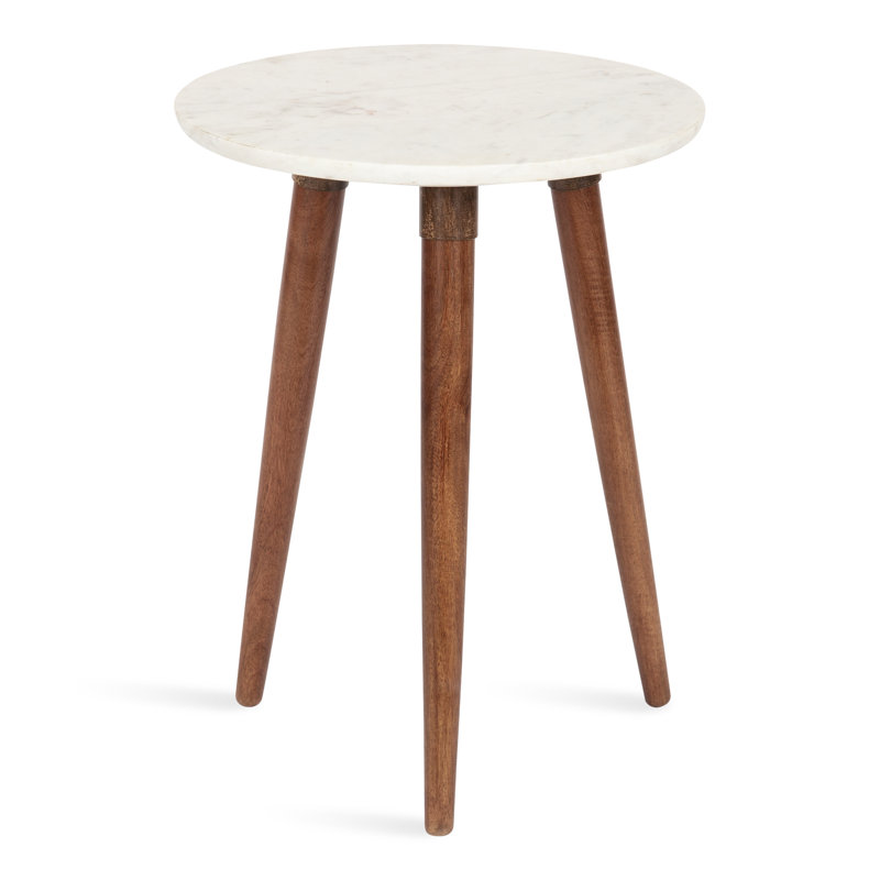 Othinkar Marble Top End Table, Brown, White