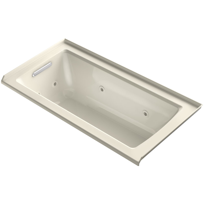 Archer 60" x 30" Whirlpool, Almond, Left
