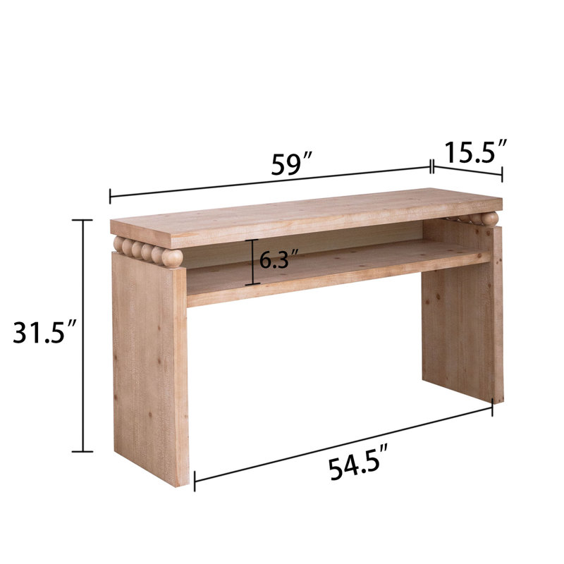 59in Console table, Modern rustic console table, Narrow entryway table, Wood sofa table,  Hallway table with storage, Natural wood console table, Entry table with open shelf,Farmhouse console table