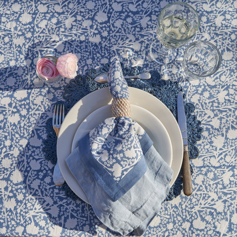 Durkee Rectangular Tablecloth, 128" x 71", Blue