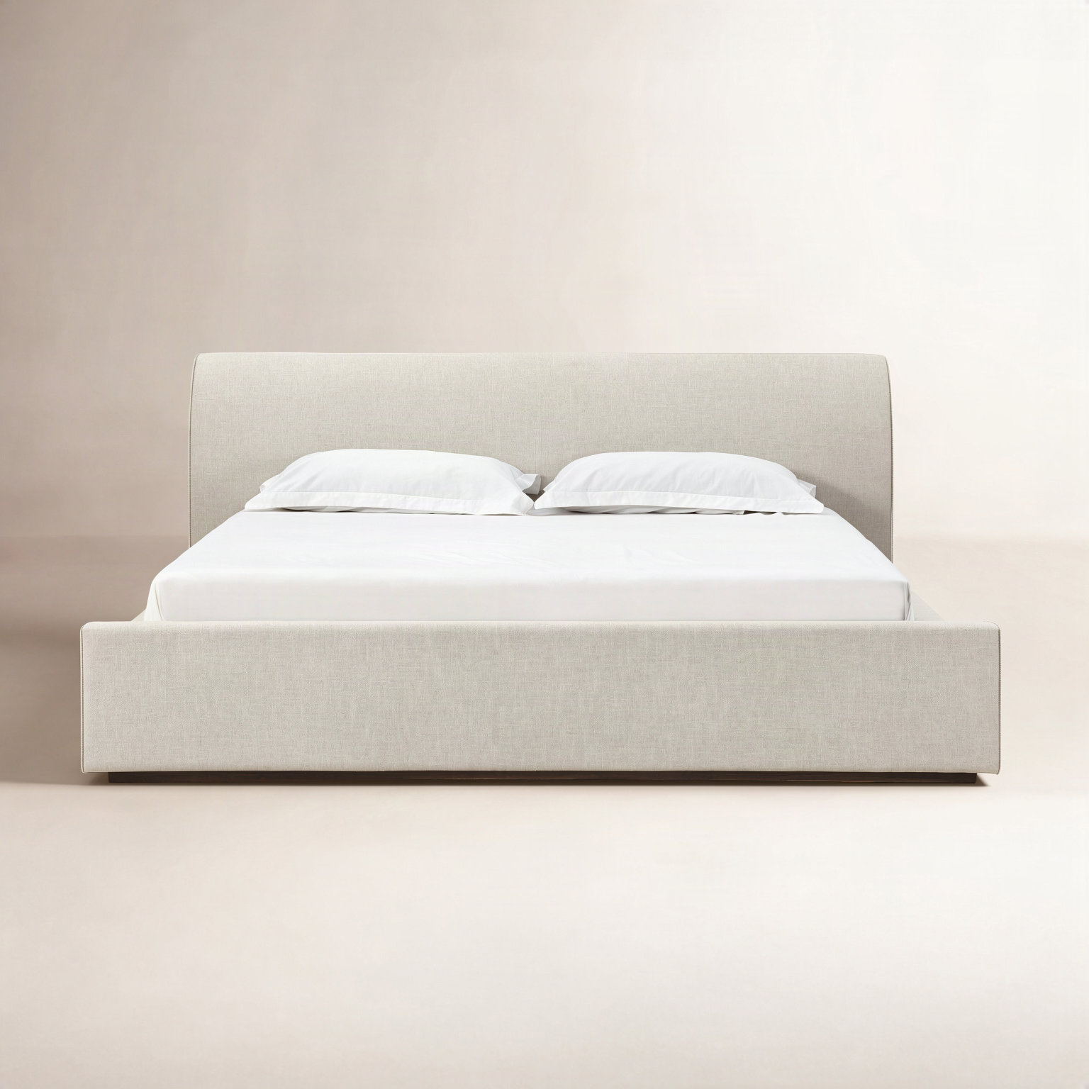 Linen Upholstered Platform Bed, Full