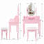 Ensemble de coiffeuse avec miroir et tabouret rembourré Pink Princess-545922828