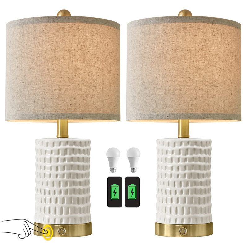 Lampe de bureau en céramique Alliyiah