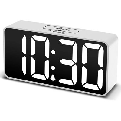 Alarm Clock For Bedroom, Large Big Numbers Display With Brightness Dimmer, Electric Bedside Desk Clock With USB Charging Port