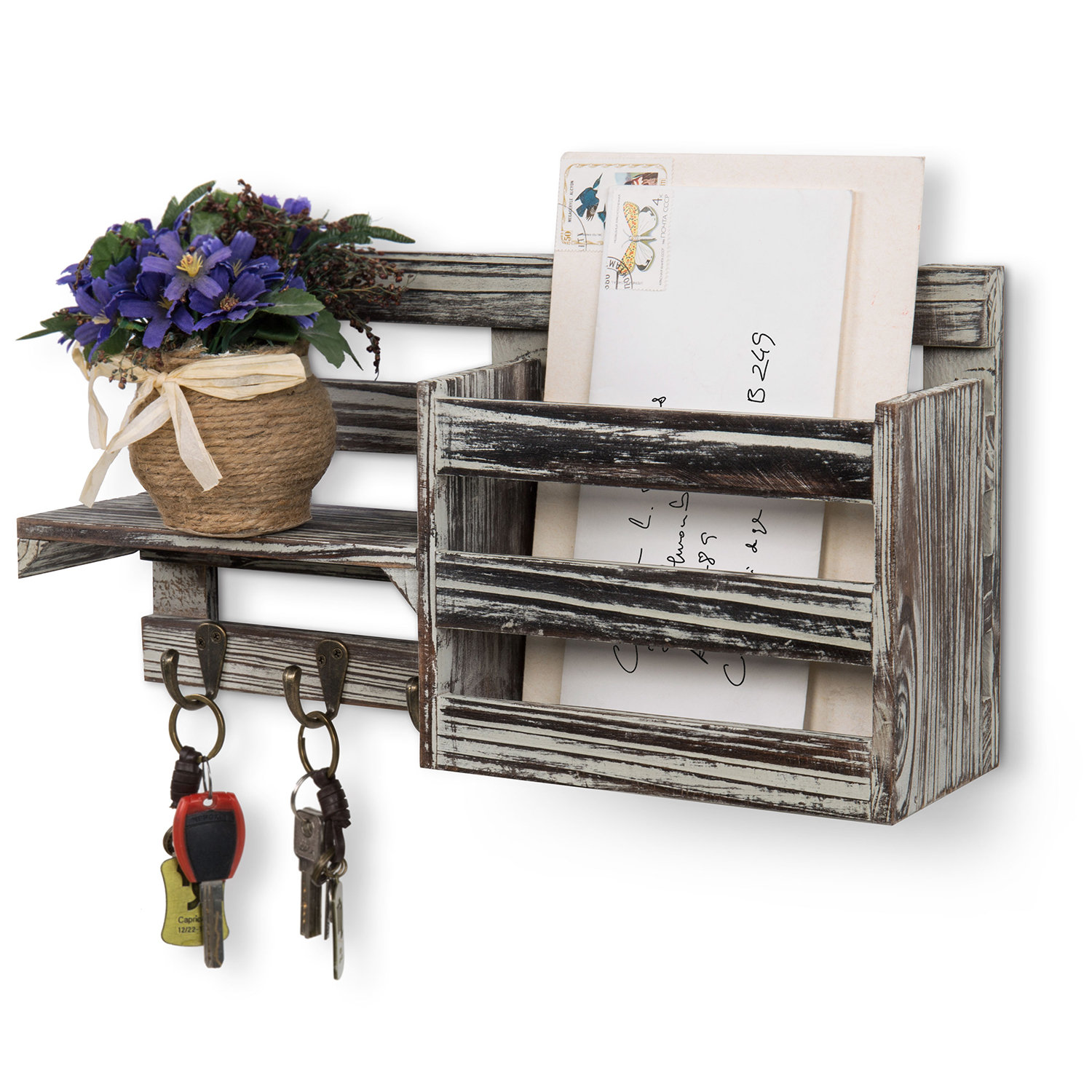 Gracie Oaks Amijan Solid Wood Wall Organizer & Reviews  Wayfair