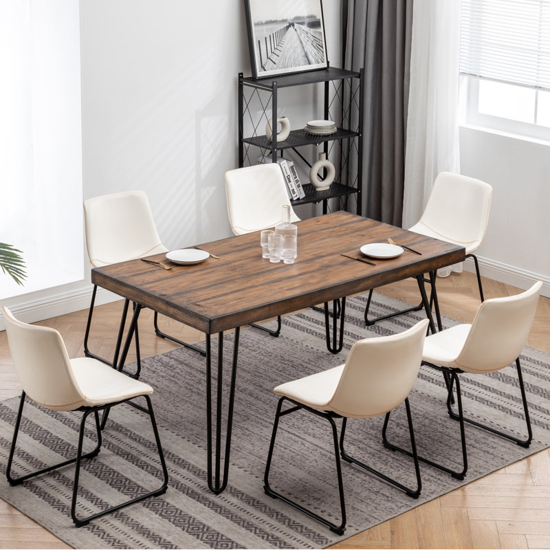 Ensemble de salle à manger polyvalent 7 pièces pour n'importe quelle pièce, avec un design rustique et un confort haut de gamme, idéal pour les réunions de famille
