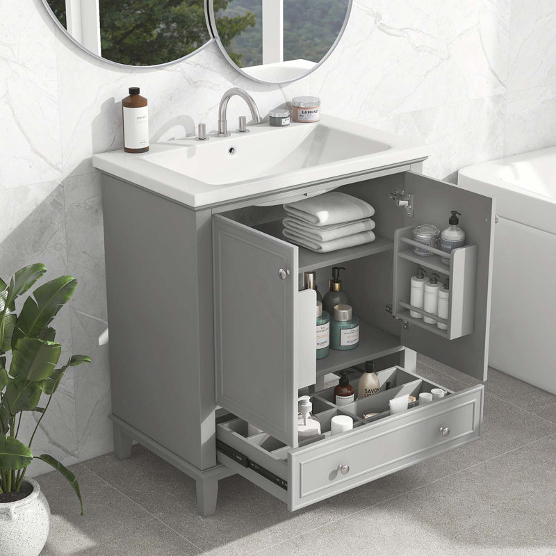 Base de meuble-lavabo simple 30 po seulement, Gris