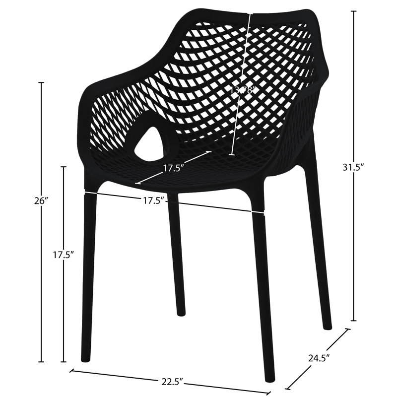 Fauteuil de salle à manger Mykonos, Noir