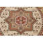 Tapis ivoire/rouge/brun rond oriental
