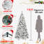 Arbre de Noël floqué de 5 pi avec 518 pointes et branches à aiguille dure, configuration à charnières à installation rapide pour les salles de jeux, support en métal, espaces saisonniers, espaces de rangement fixes, décor