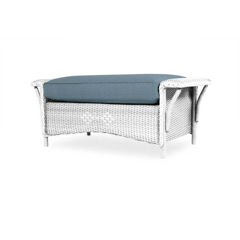 Nantucket Outdoor Ottoman, White, Beach Natural