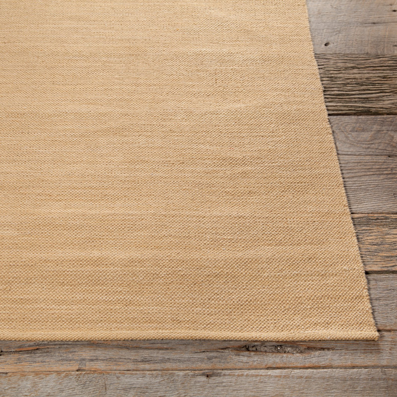 India Hand Loomed Cotton Modern Area Rug in Beige, Rectangle 7'9" x 10'6"