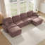 Canapé modulaire ergonomique chenille à 4 places avec 2 repose-pieds Chenille Cloud-714770388-714770390