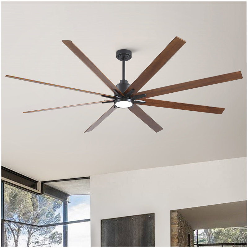 84" Black Lowe Profile Ceiling Fan with Light