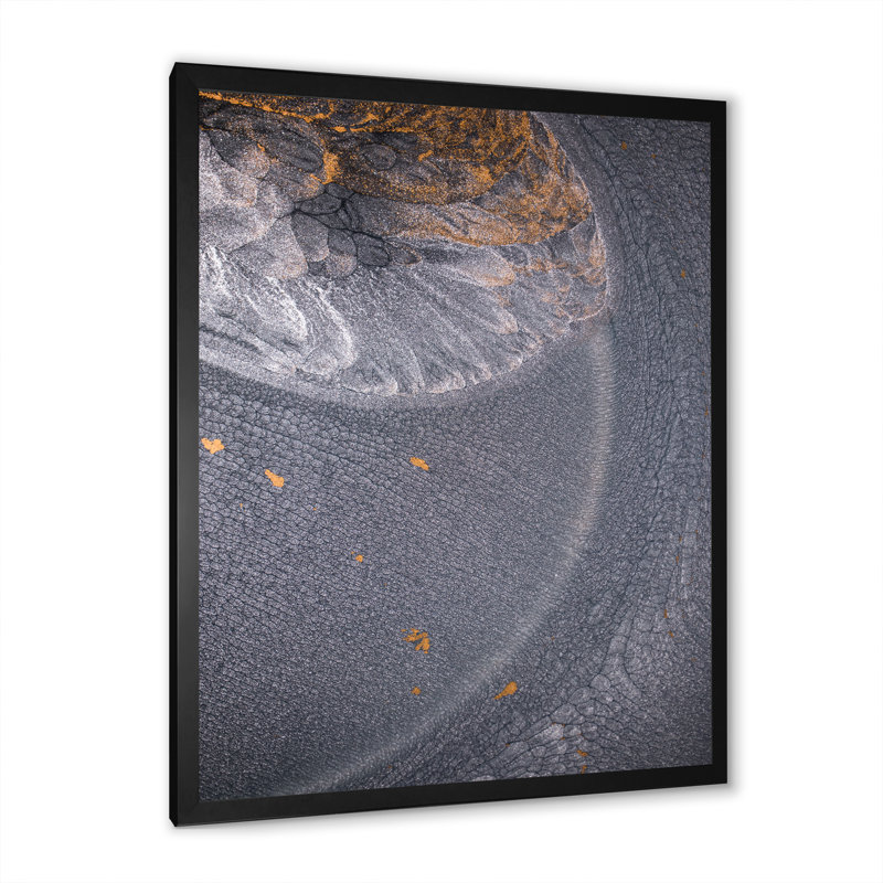 Dramatique gris fluide monochrome Art II - décoration murale moderne sur toile, Cadre photo noir, H 20 po x l 12 po x P 1 po