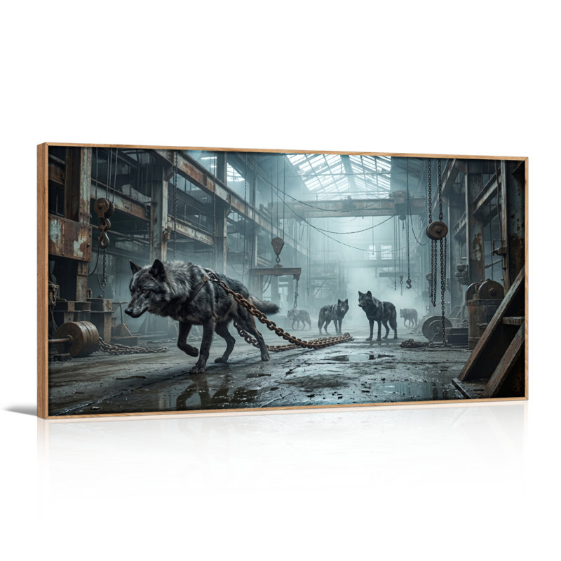 Ensemble de 1 tableau sur toile Wolf Factory, L 40 po x H 20 po, Naturel