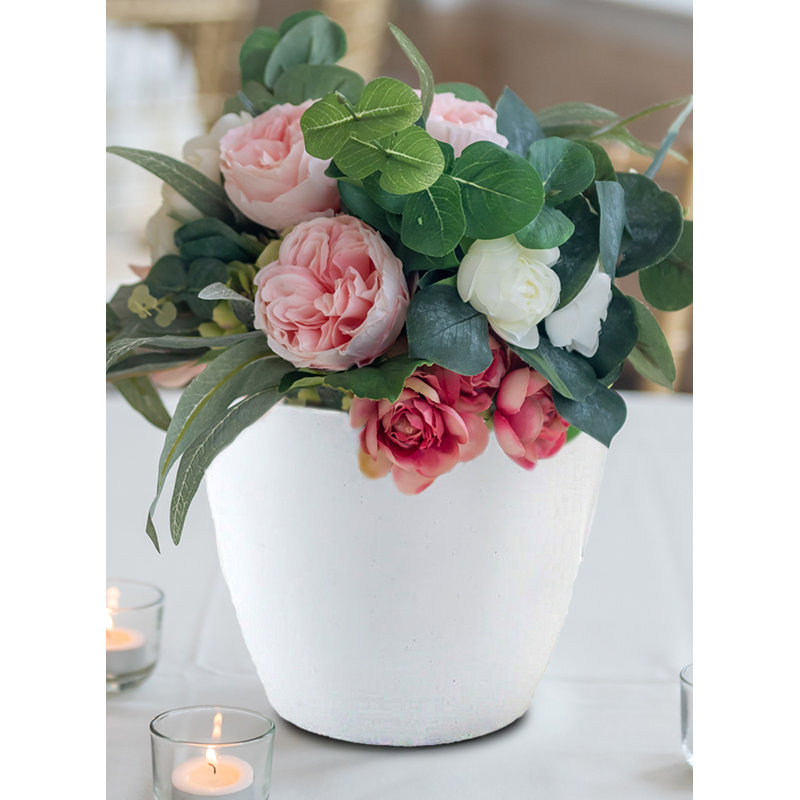 Dawoud Metal Cachepot, White, 2