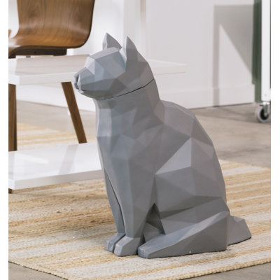 Geometric Cat Sculpture - Lily Grey Cat Decor & Storage