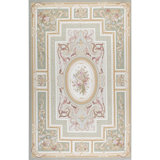 Hand-Knotted High-Quality Green and Beige Area Rug
