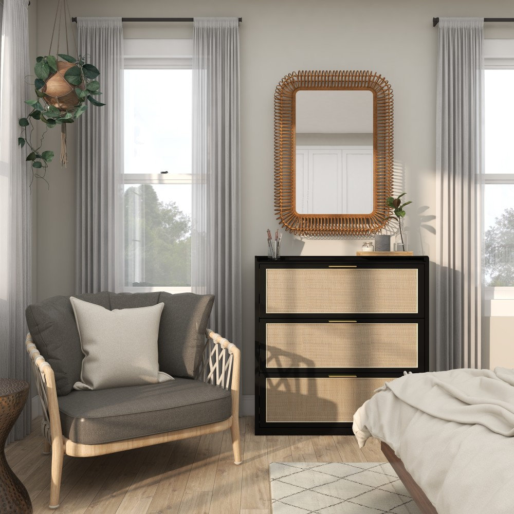 Wood Handmade Woven Room Wall Mirror