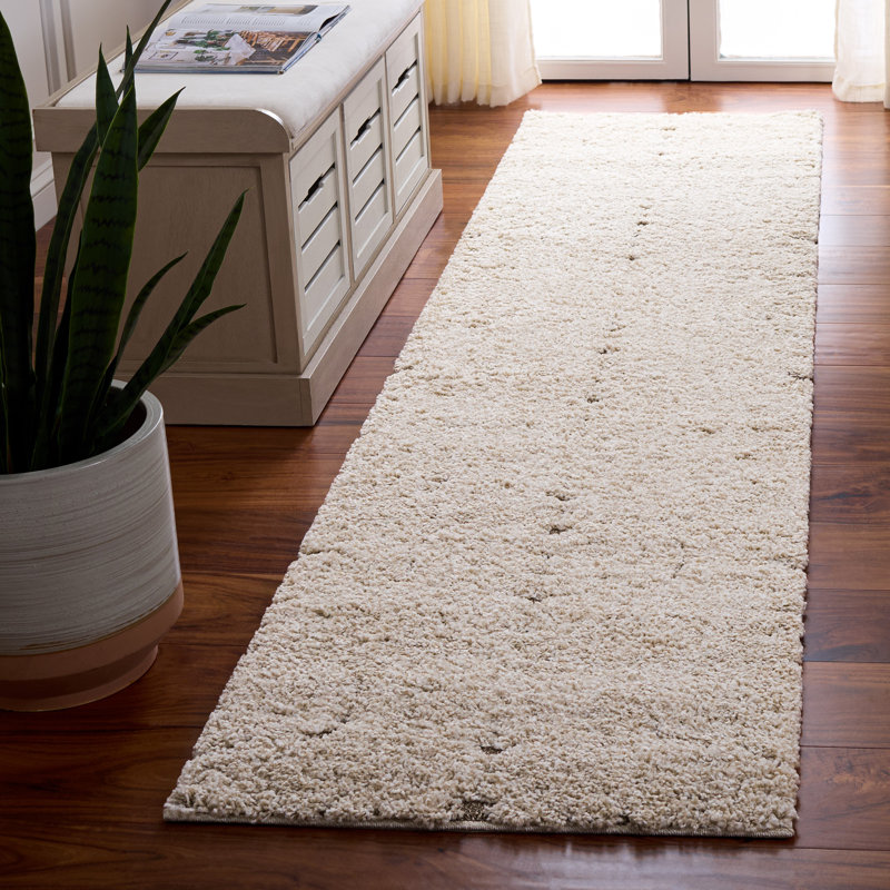 Elwin Shag Performance Damask Rug, Runner 2'3" x 9'