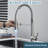 LED Light Kitchen Faucet with Pull Down Sprayer Industrial Single Handle Faucet for Farmhouse Camper Laundry Utility Rv Wet Bar Sinks-93608736
