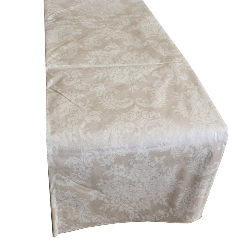 Shiela Plastic Damask Table Runner, 108" L x 12" W