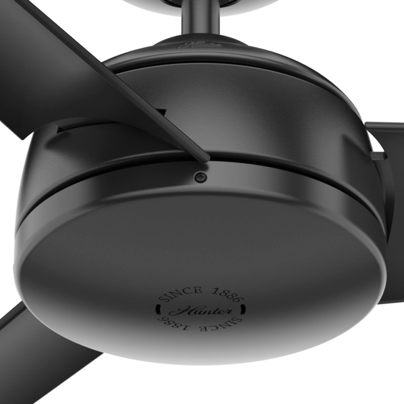 52" Trimaran 3 - Blade Outdoor Standard Ceiling Fan with Wall Control, Black