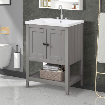 Ensemble de meuble-lavabo simple 24 po avec plateau Mikki
