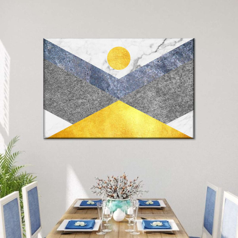 " Marble Textured Geometric Canvas Print " by Jonathan A., 8" H x 12" W x 1" D