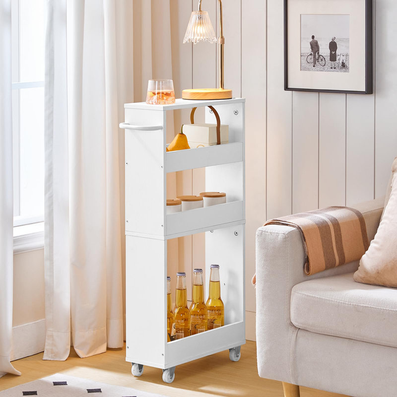 40cm W Utility Cart with Wheels, White