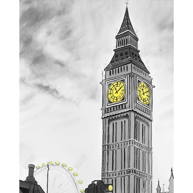 «Outline Of Big Ben In London» sur toile