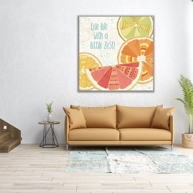 Citrus Splash II - reproduction d'art sur toile, H 12 po x l 12 po