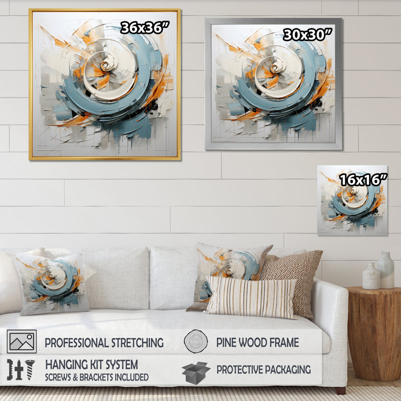 «Whispering Motion» sur impression sur toile, Cadre flottant noir, H 16 po x l 16 po x P 1 po