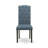 5-Pc Wooden Dining Set Consists of a Wood Kitchen Table and 4 Blue Linen Fabric Parson Chairs - Black Finish
