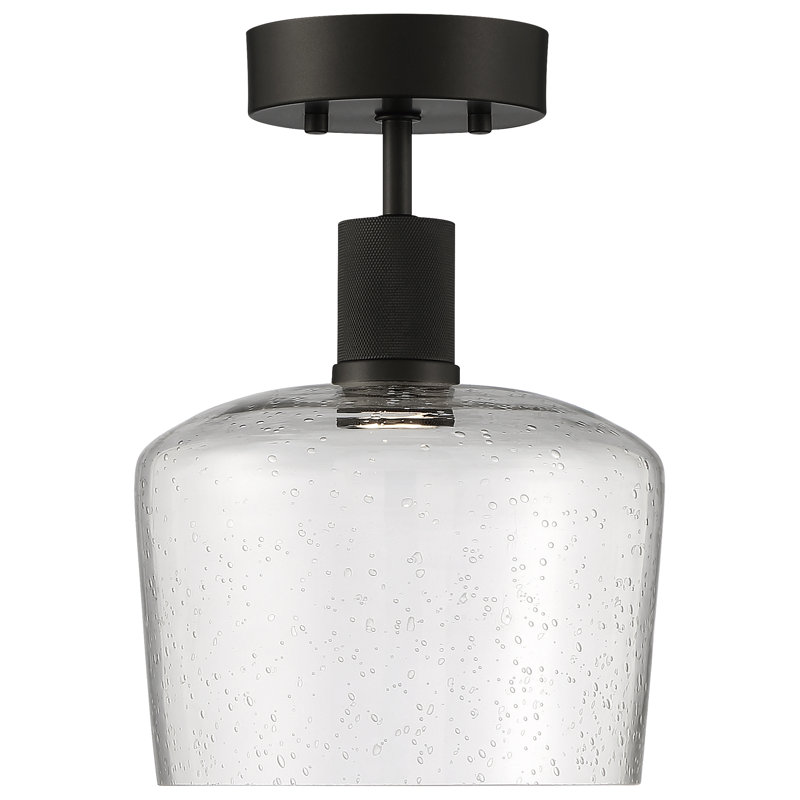 Southglenn Glass Semi Flush Mount, Matte Black