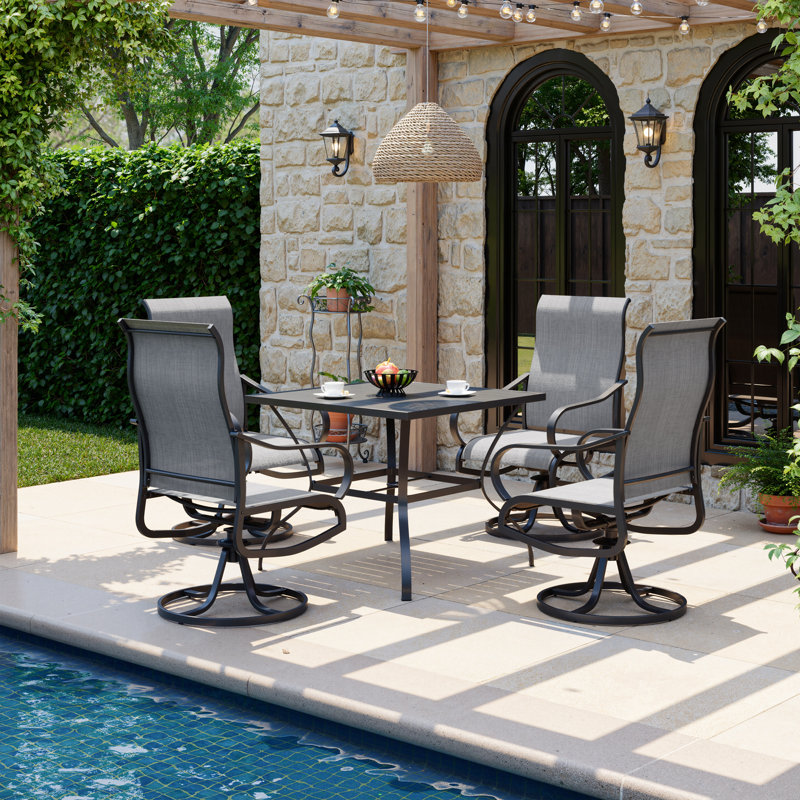 Fauteuil de patio pivotant Jeovoni, Gris clair