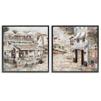  «Town Bistros Architecture», ensemble de 2 giclées par Ruane Manning