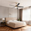 Ventilateur de plafond intelligent à intensité variable de 52 po avec 3 lumières à DEL CCT, APP et télécommande, moteur à courant continu réversible à 6 vitesses, pales de bois à double face, minuterie, tiges verticales de 6 po / 10 po-589631546
