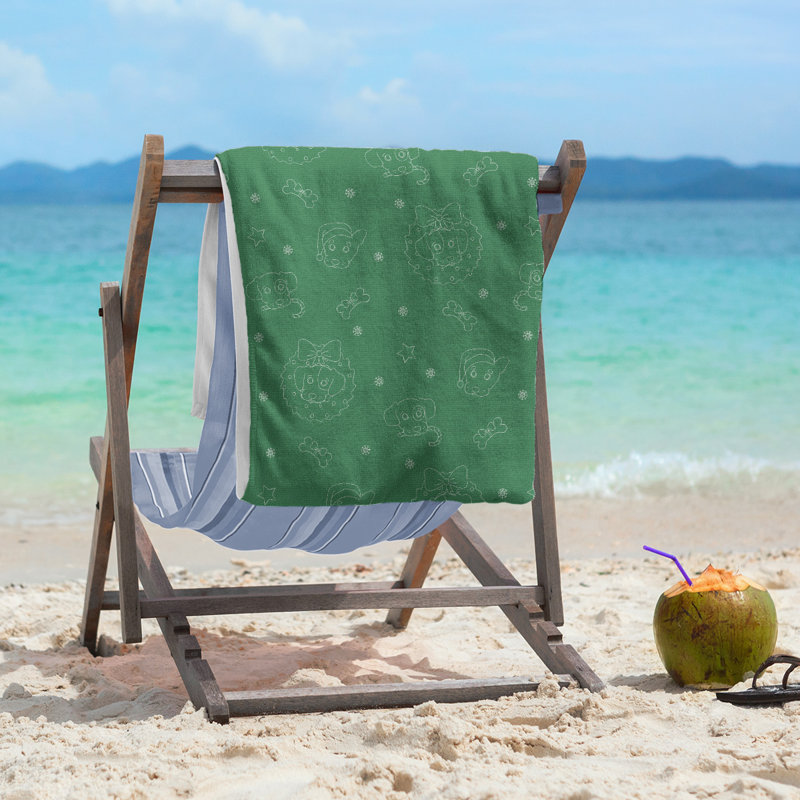 Beach Towel, Green, Microfiber