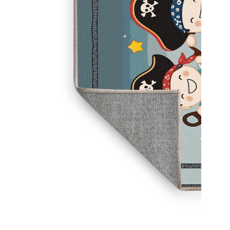 Tapis lavable pour enfant East Urban Home Pirates_Pir005, Rectangle 5 pi x 7 pi