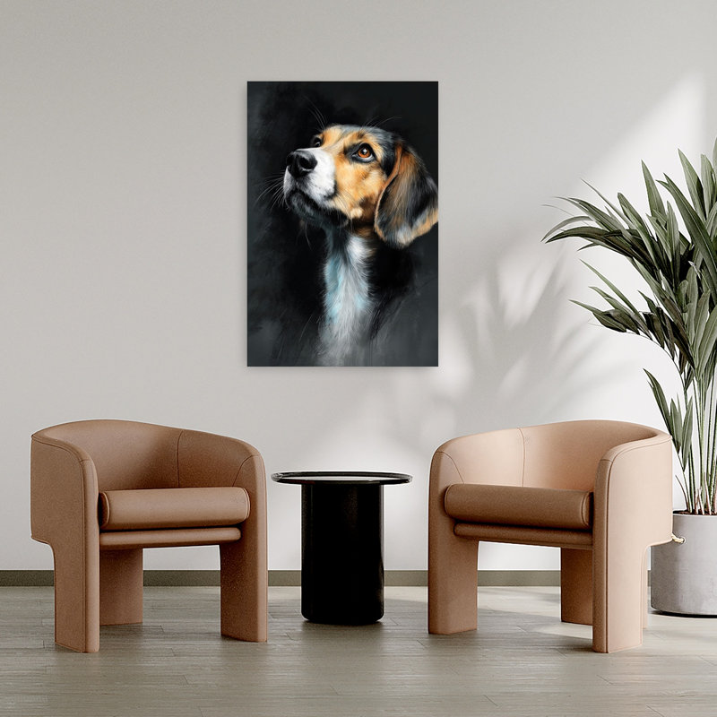Beagle Dog Contemporary Dog Animal, art mural, H 36 po x l 24 po