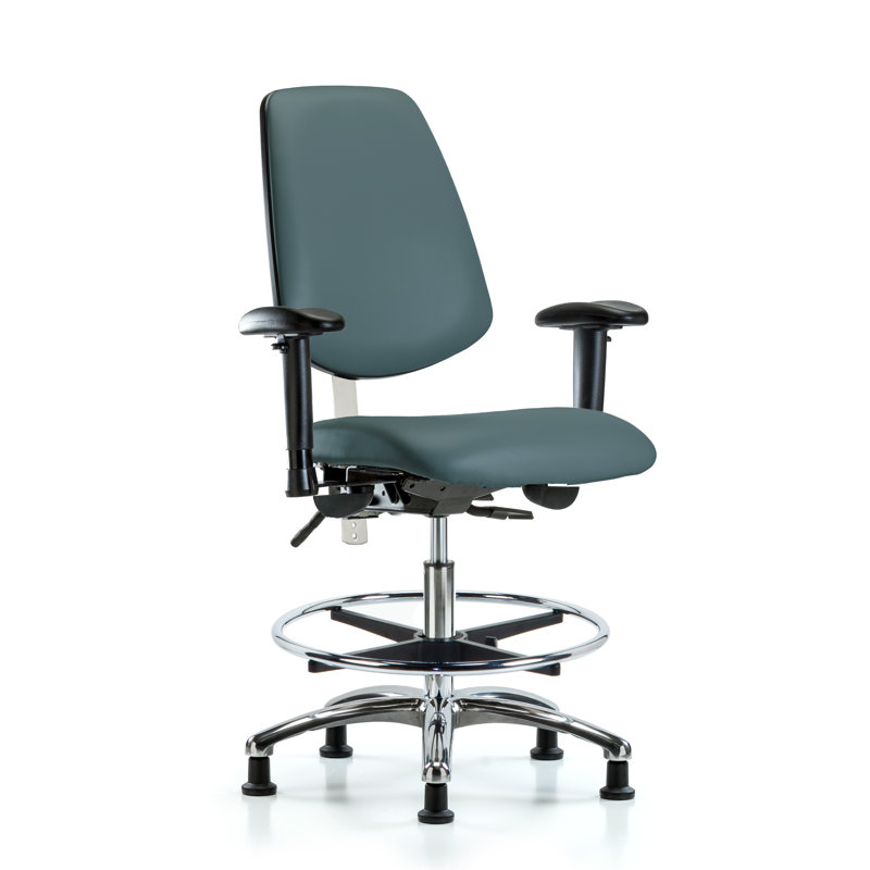 Chaise de dessinateur Josiah, Bleu colonial, Patins, Non inclus