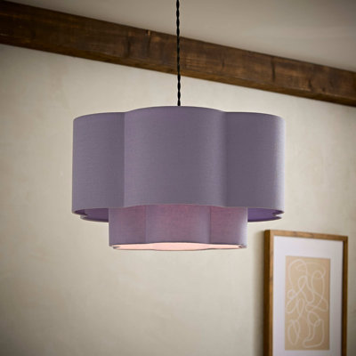 24 cm H Round Cotton Blend Lamp Shade ( Slip-On )