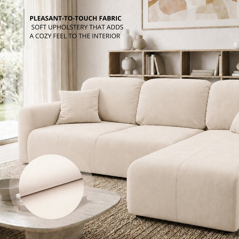 Safila 3 Seater Sofa Bed, Right Hand Facing Corner Sofa