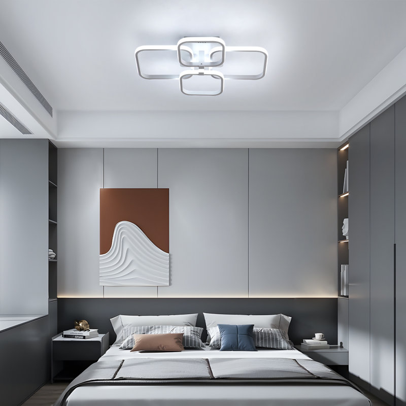 Hessville 4-Light  58cm LED Flush Mount Ceiling Light, White, 6000K