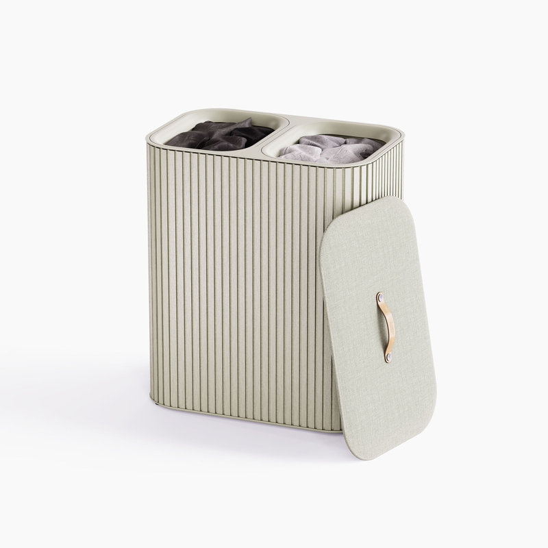 Joseph Joseph Tota Luxe 90-Liter Bamboo Laundry Separation Basket, Beige