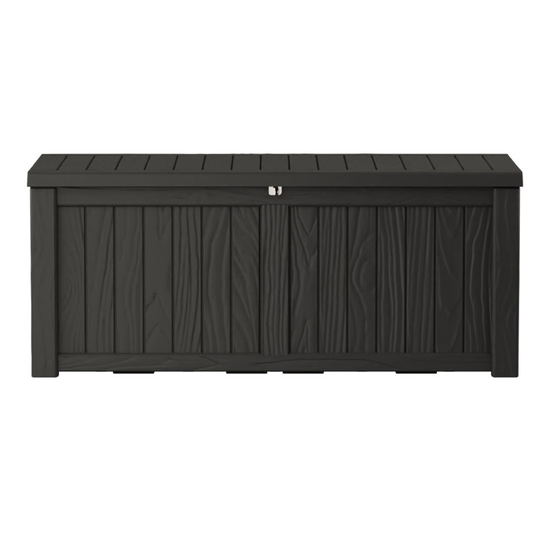Black 120 Gallon Lockable Resin Outdoor Deck Box
