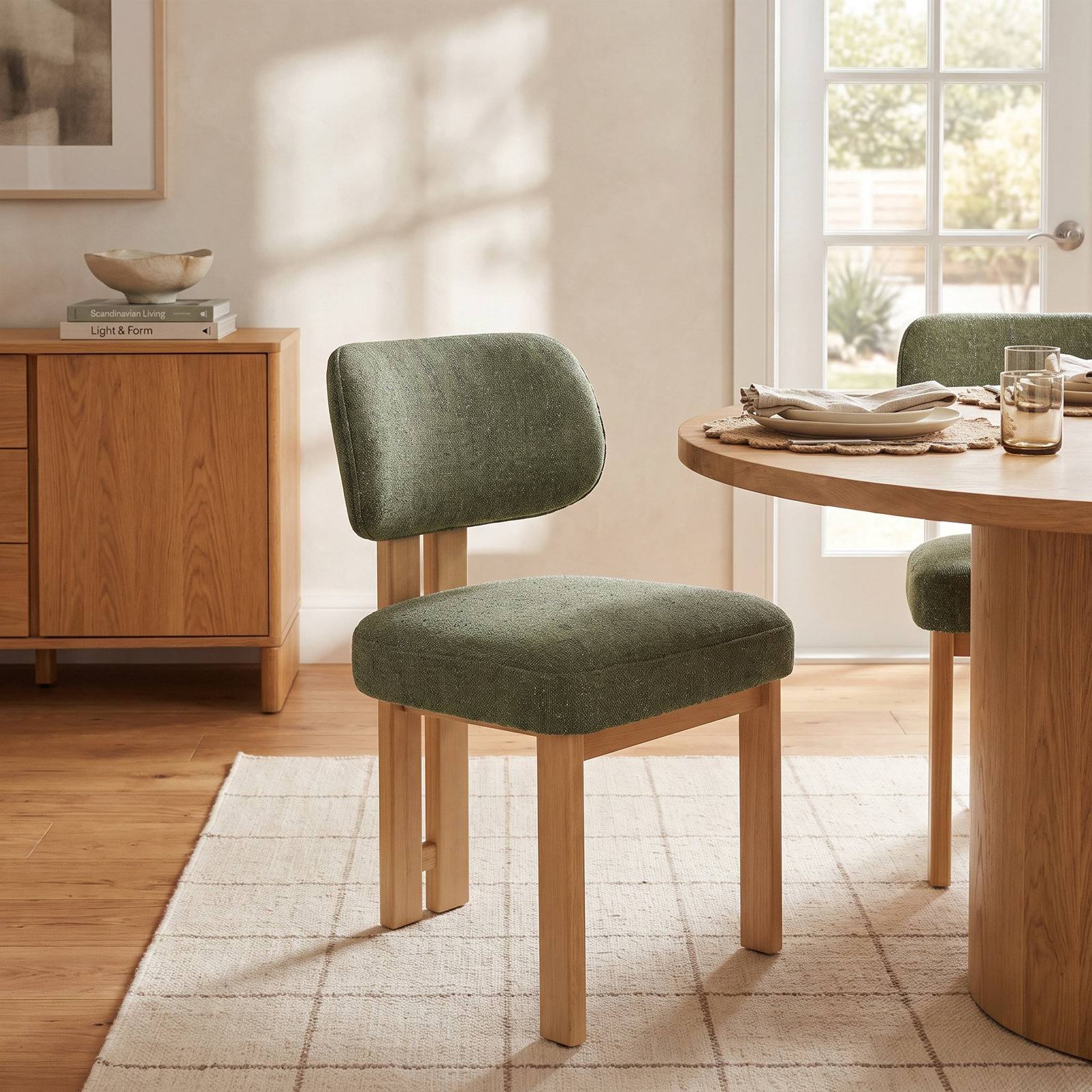 Kallan Linen Dining Chair, Mellow Forest