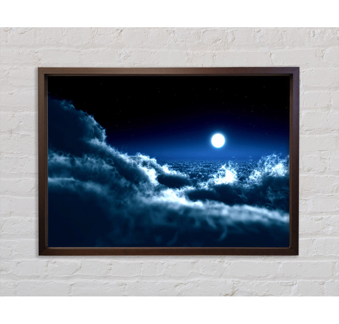 Mond über den Wolken - Einzelner Bilderrahmen Kunstdrucke auf Leinwand